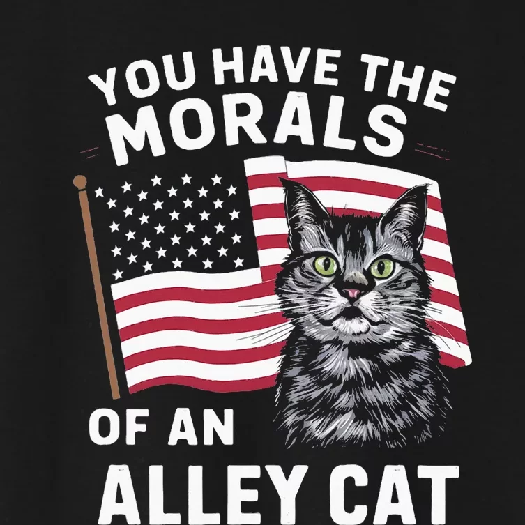 Morals Of An Alley Cat Funny Debate Biden Women's Crop Top Tee