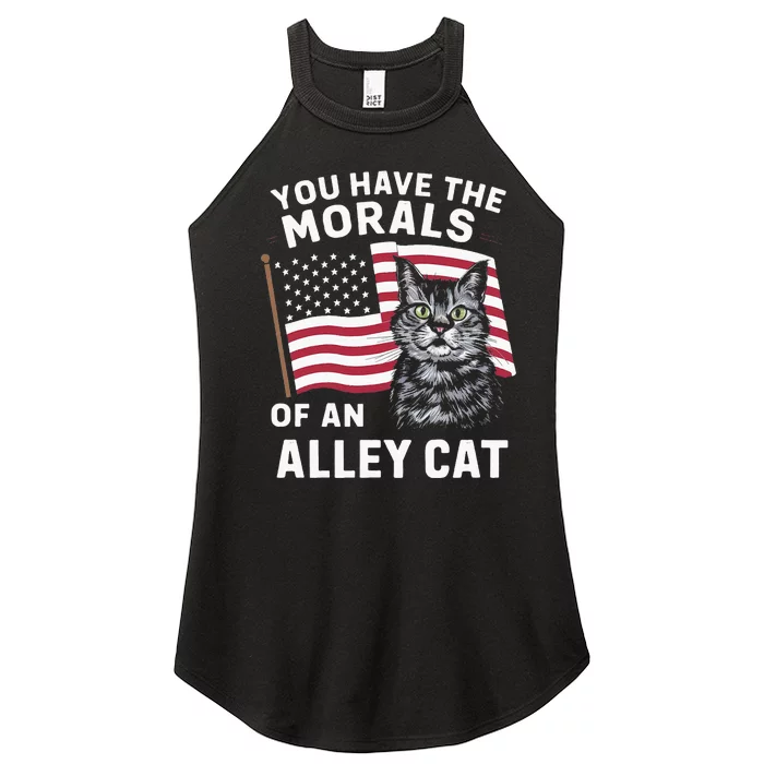 Morals Of An Alley Cat Funny Debate Biden Women’s Perfect Tri Rocker Tank