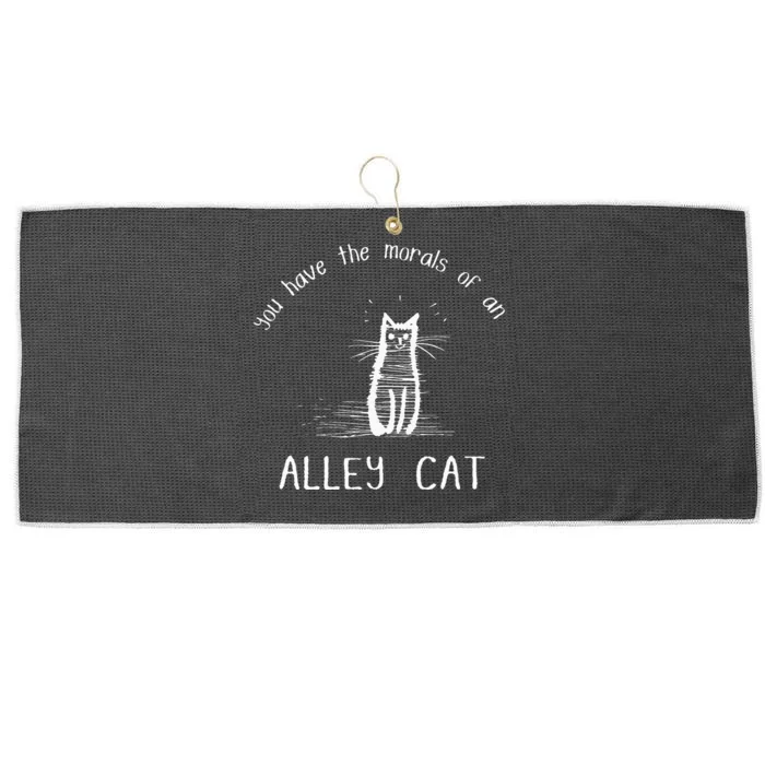 Morals Of An Alley Cat Funny Debate Large Microfiber Waffle Golf Towel