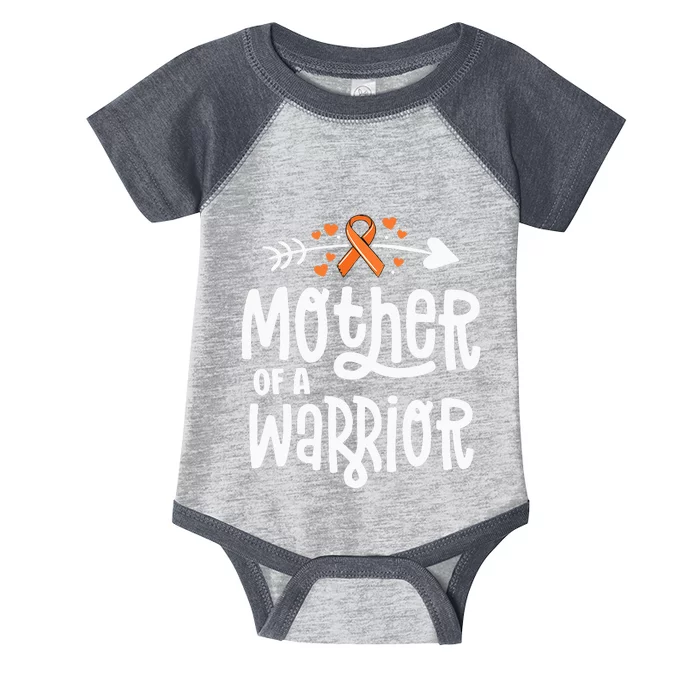 Mother Of A Warrior Mom Family Leukemia Cancer Awareness Infant Baby Jersey Bodysuit