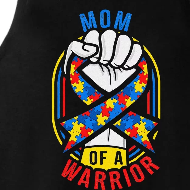 Mom Of A Warrior Autism Awareness Matching Ladies Tri-Blend Wicking Tank