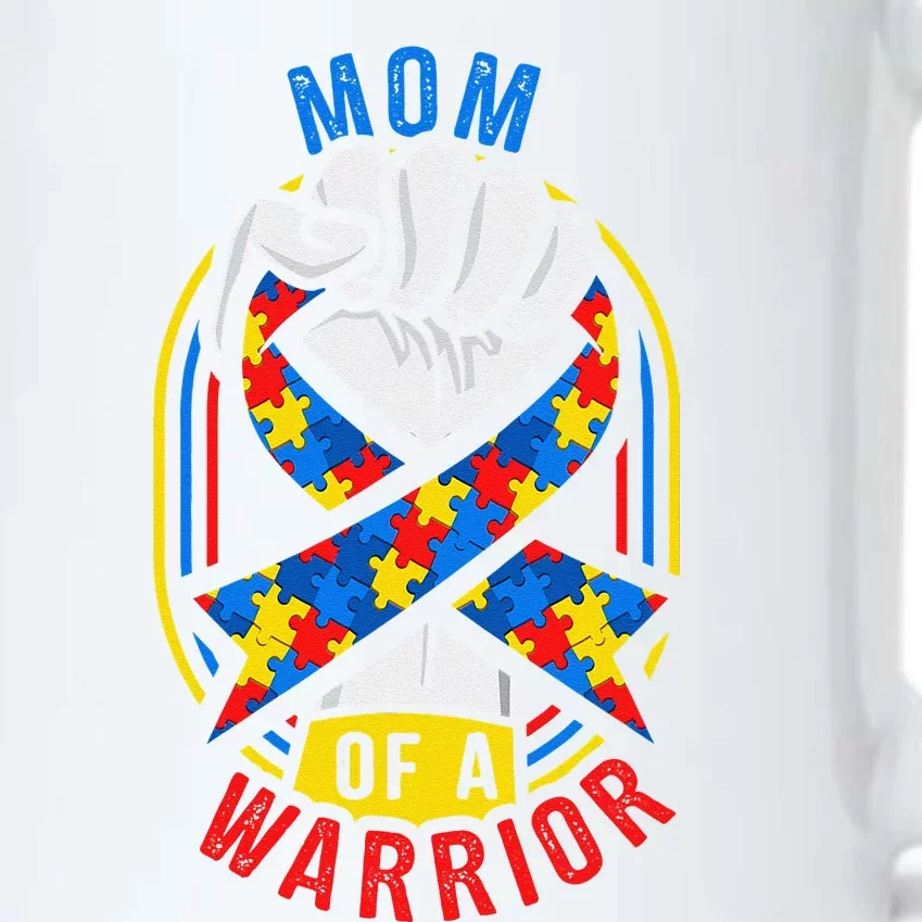 Mom Of A Warrior Autism Awareness Matching Black Color Changing Mug