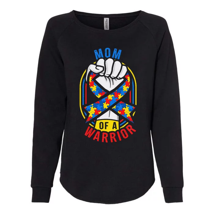 Mom Of A Warrior Autism Awareness Matching Womens California Wash Sweatshirt