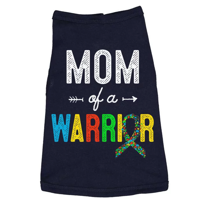 Mom Of A Warrior Autism Awareness Support Doggie Tank