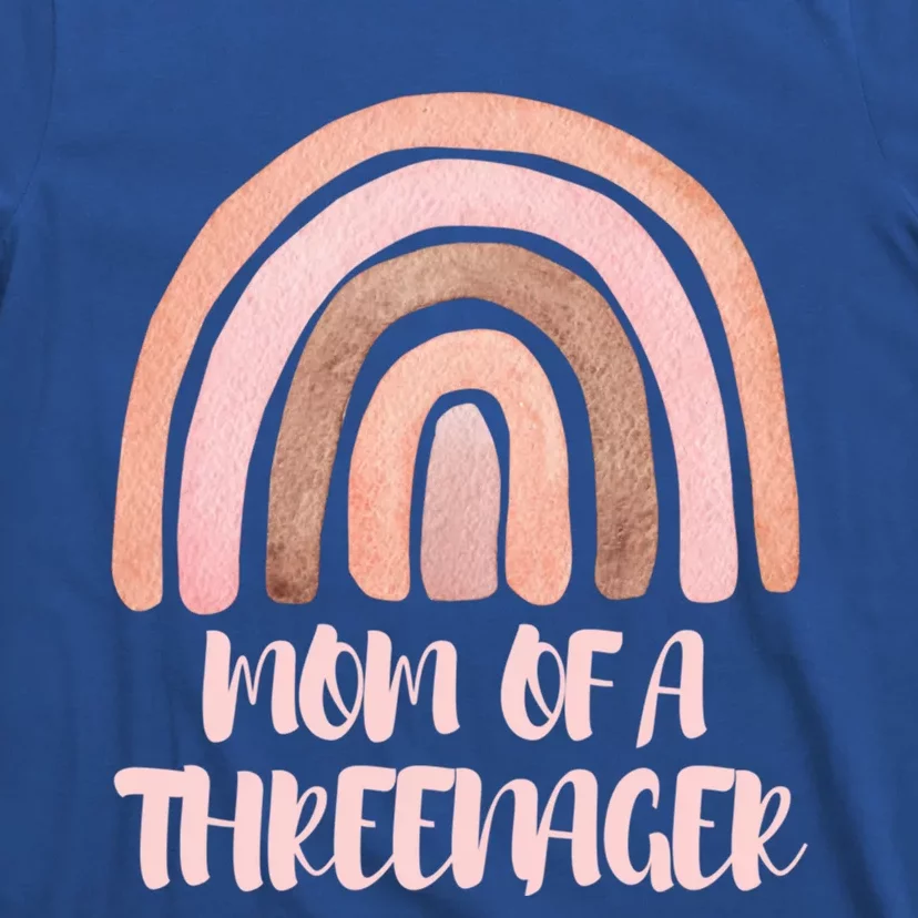 Mom Of A Threenager Boho Rainbow Funny Parenting Funny Gift T-Shirt