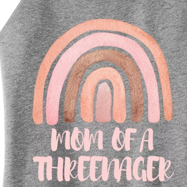 Mom Of A Threenager Boho Rainbow Funny Parenting Funny Gift Women’s Perfect Tri Rocker Tank