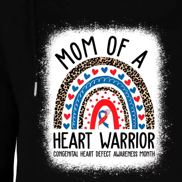 Mom Of A Warrior CHD Congenital Heart Defect Awareness Month Womens Funnel Neck Pullover Hood