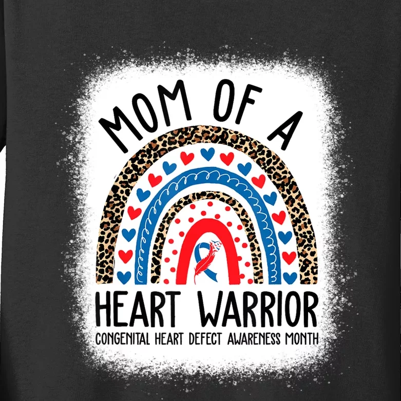 Mom Of A Warrior CHD Congenital Heart Defect Awareness Month Kids Long Sleeve Shirt