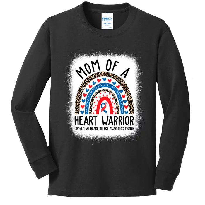 Mom Of A Warrior CHD Congenital Heart Defect Awareness Month Kids Long Sleeve Shirt