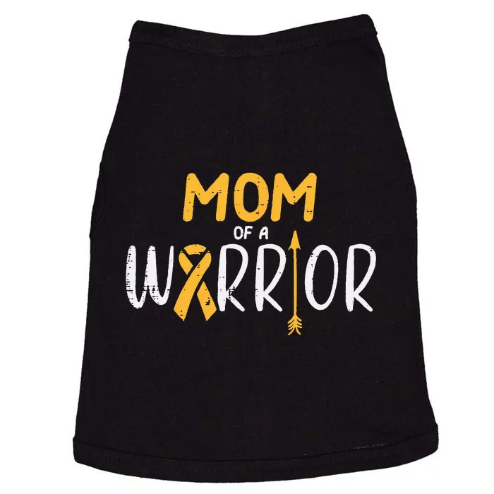 Mom Of A Warrior Childhood Cancer Ribbon Awareness Family Doggie Tank