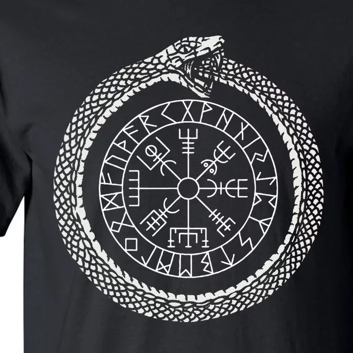 Mystic Ouroboros Ancient Viking Symbol Vegvisir Norse Tall T-Shirt