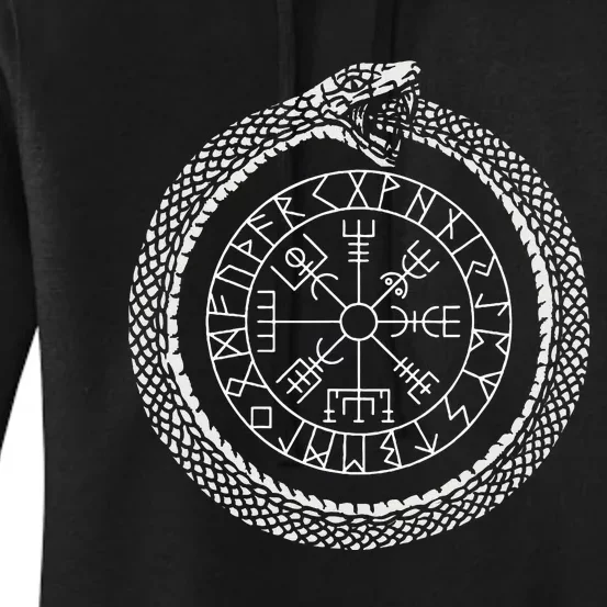 Mystic Ouroboros Ancient Viking Symbol Vegvisir Norse Women's Pullover Hoodie