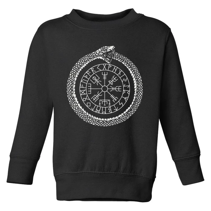 Mystic Ouroboros Ancient Viking Symbol Vegvisir Norse Toddler Sweatshirt