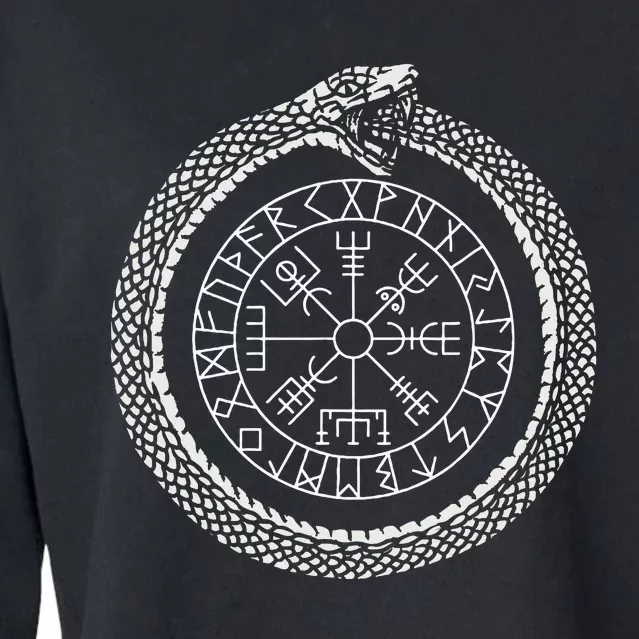 Mystic Ouroboros Ancient Viking Symbol Vegvisir Norse Cropped Pullover Crew