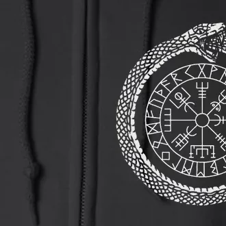 Mystic Ouroboros Ancient Viking Symbol Vegvisir Norse Full Zip Hoodie