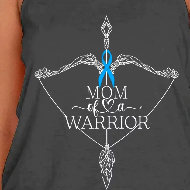 Mom Of A Warrior Colon Cancer Awareness Support Squad Gift Women's Knotted Racerback Tank