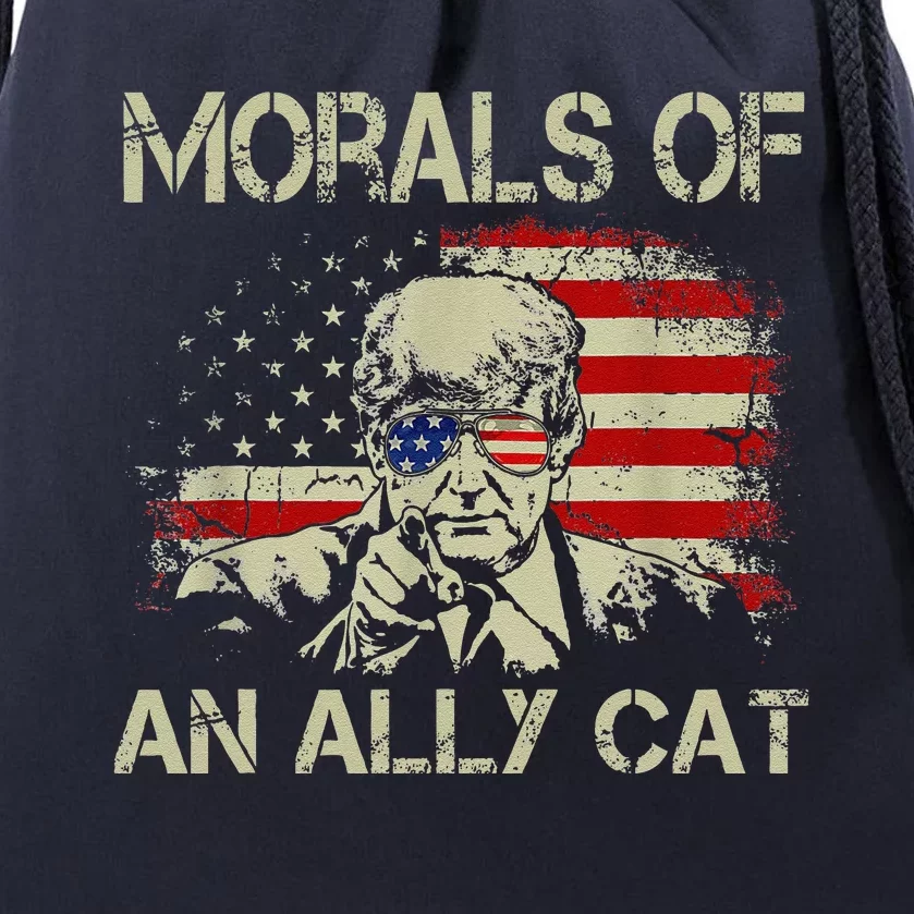 Morals Of An Ally Cat Trump Biden Debate Drawstring Bag