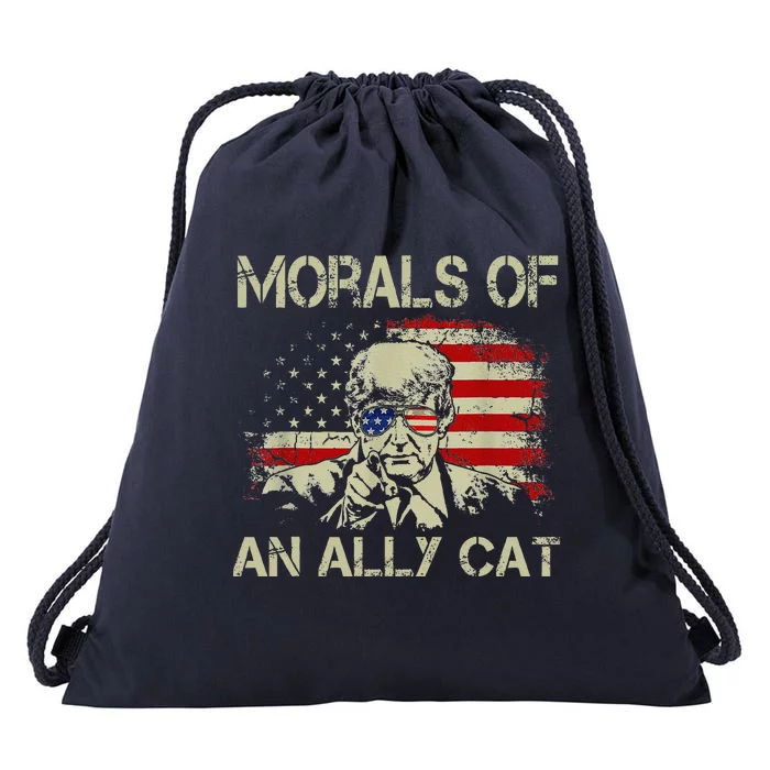 Morals Of An Ally Cat Trump Biden Debate Drawstring Bag