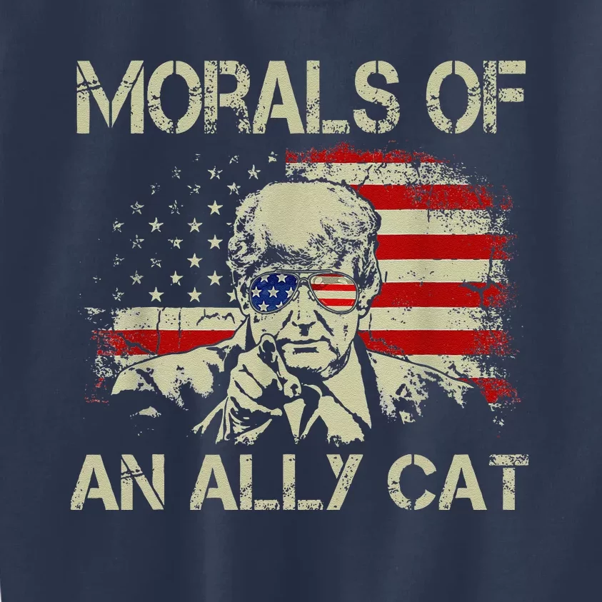 Morals Of An Ally Cat Trump Biden Debate Kids Sweatshirt