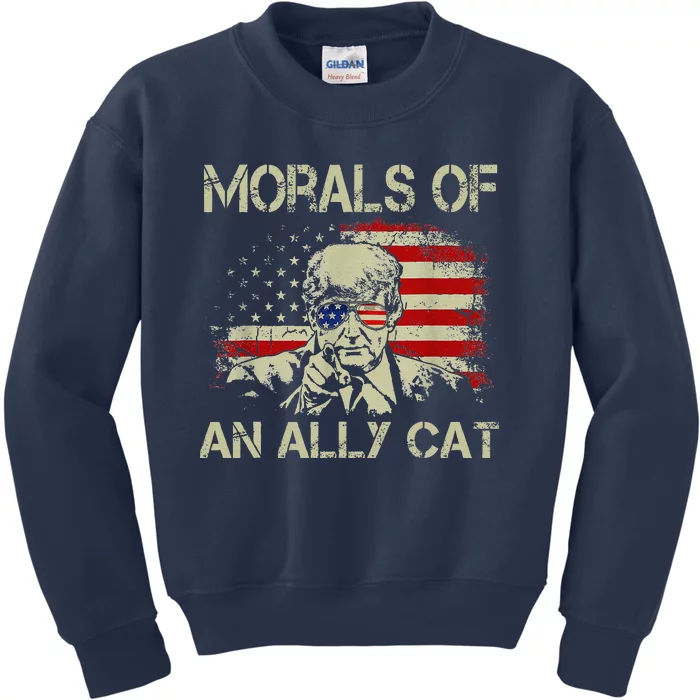 Morals Of An Ally Cat Trump Biden Debate Kids Sweatshirt