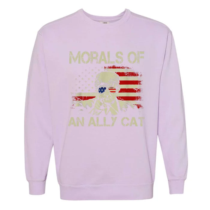 Morals Of An Ally Cat Trump Biden Debate Garment-Dyed Sweatshirt