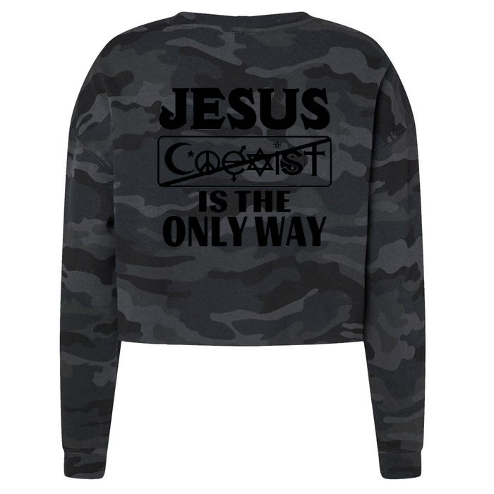 Mall Of America Jesus Saves Jesus Is The Only Way CHRISTIANITY Christain Front & Back Cropped Pullover Crew