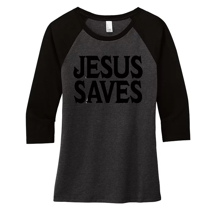 Mall Of America Jesus Saves Jesus Is The Only Way CHRISTIANITY Christain Front & Back Women's Tri-Blend 3/4-Sleeve Raglan Shirt