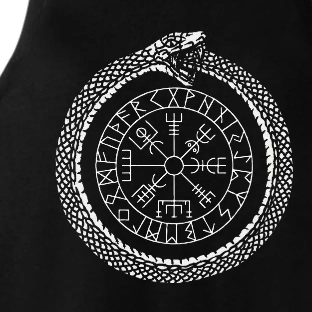 Mystic Ouroboros Ancient Viking Symbol Vegvisir Norse Ladies Tri-Blend Wicking Tank