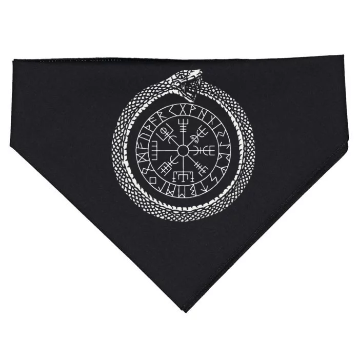 Mystic Ouroboros Ancient Viking Symbol Vegvisir Norse USA-Made Doggie Bandana