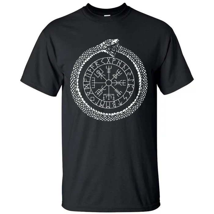 Mystic Ouroboros Ancient Viking Symbol Vegvisir Norse Tall T-Shirt