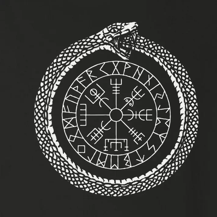 Mystic Ouroboros Ancient Viking Symbol Vegvisir Norse Toddler Long Sleeve Shirt