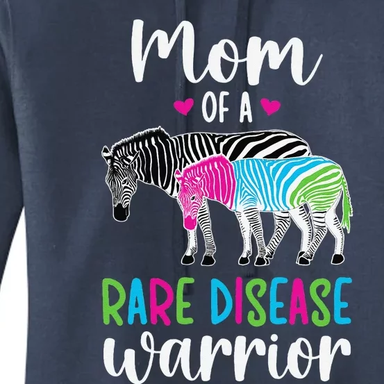 Mom Of A Rare Disease Warrior Mom Rare Disease Awareness Women's Pullover Hoodie