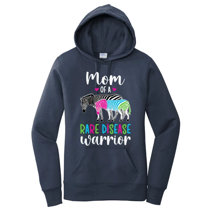 Mom Of A Rare Disease Warrior Mom Rare Disease Awareness Women's Pullover Hoodie