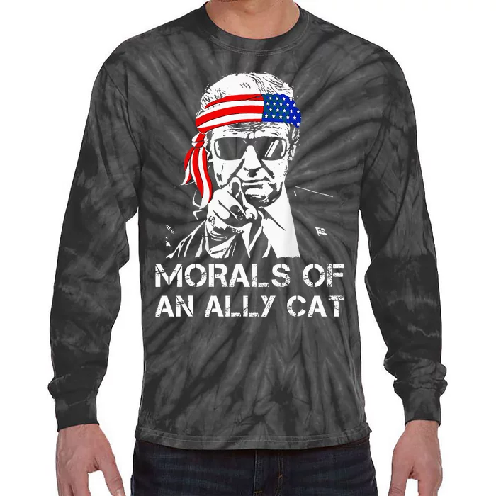 Morals Of An Ally Cat Trump Biden Debate Tie-Dye Long Sleeve Shirt