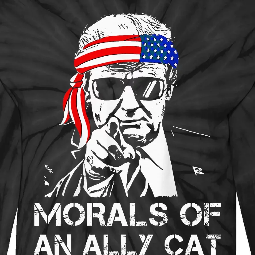 Morals Of An Ally Cat Trump Biden Debate Tie-Dye Long Sleeve Shirt