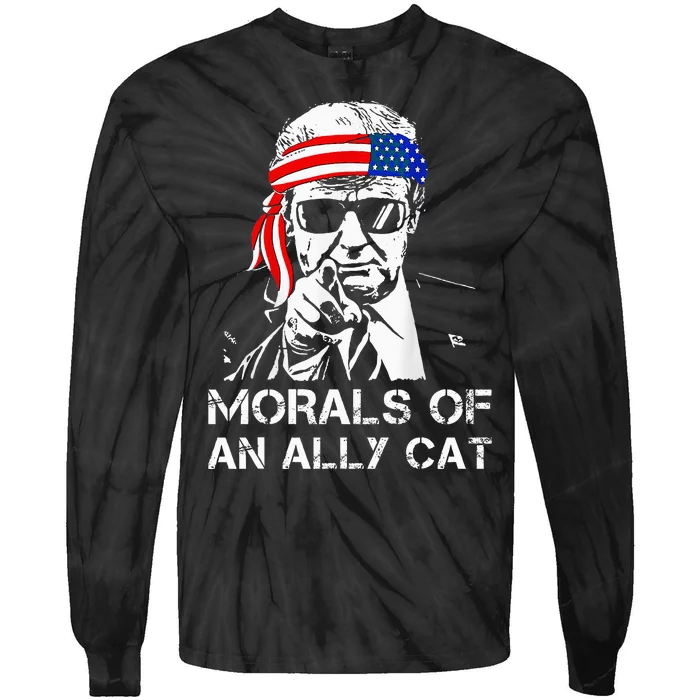 Morals Of An Ally Cat Trump Biden Debate Tie-Dye Long Sleeve Shirt