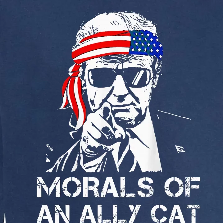 Morals Of An Ally Cat Trump Biden Debate Garment-Dyed Sweatshirt