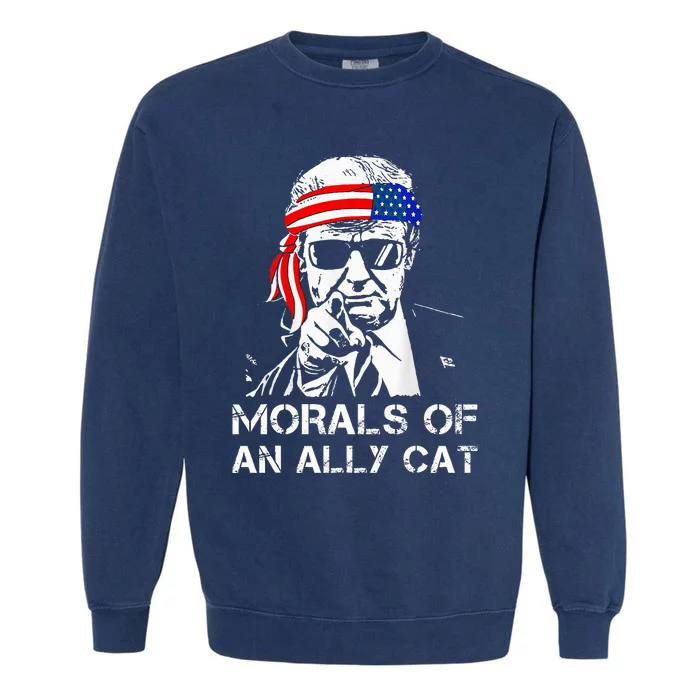 Morals Of An Ally Cat Trump Biden Debate Garment-Dyed Sweatshirt