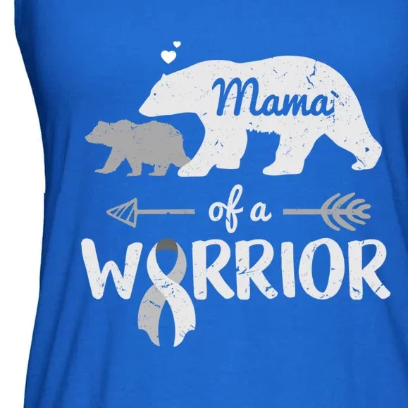 Mama Of A Warrior Brain Cancer Awareness Costume Bear Gift Ladies Essential Flowy Tank