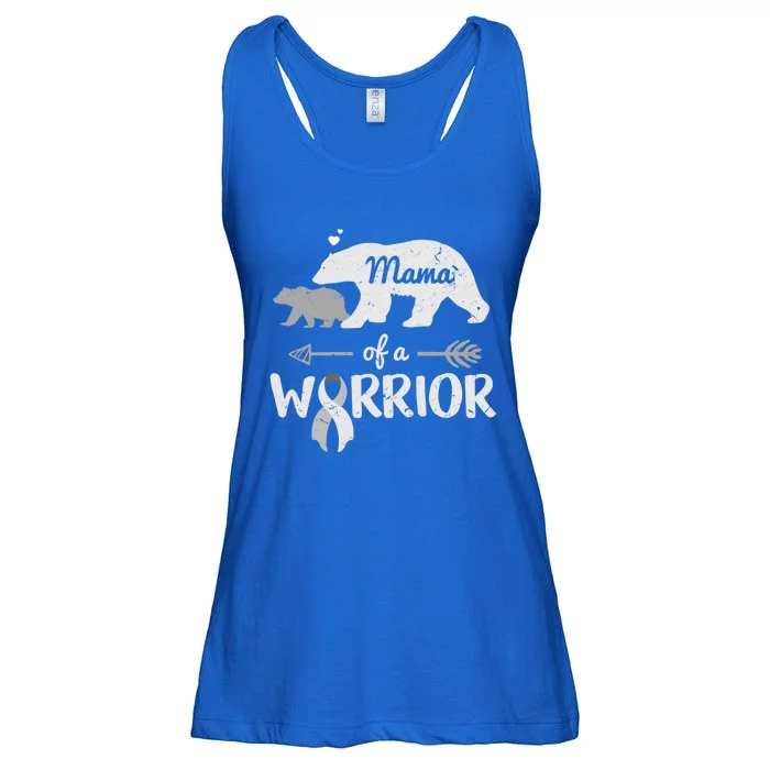 Mama Of A Warrior Brain Cancer Awareness Costume Bear Gift Ladies Essential Flowy Tank