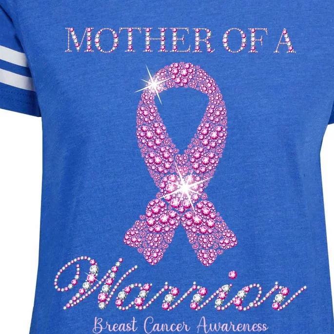 Mother Of A Warrior Breast Cancer Awareness Pink Ribbon Enza Ladies Jersey Football T-Shirt