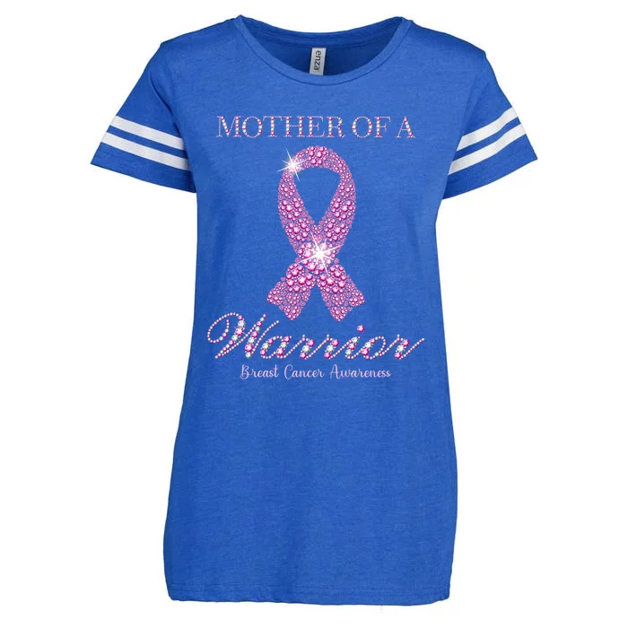 Mother Of A Warrior Breast Cancer Awareness Pink Ribbon Enza Ladies Jersey Football T-Shirt