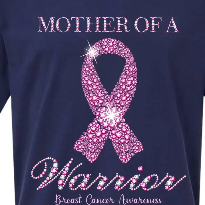 Mother Of A Warrior Breast Cancer Awareness Pink Ribbon Sueded Cloud Jersey T-Shirt