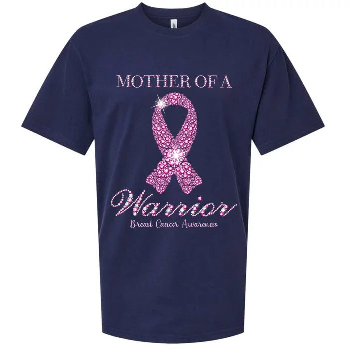 Mother Of A Warrior Breast Cancer Awareness Pink Ribbon Sueded Cloud Jersey T-Shirt