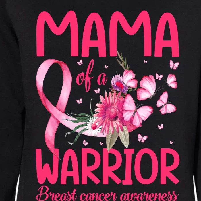 Mama Of A Warrior Breast Cancer Sunflower Butterfly Gift Womens California Wash Sweatshirt