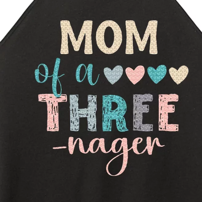 Mom Of A Threenager 3rd Birthday Matching Family Boho Women’s Perfect Tri Rocker Tank