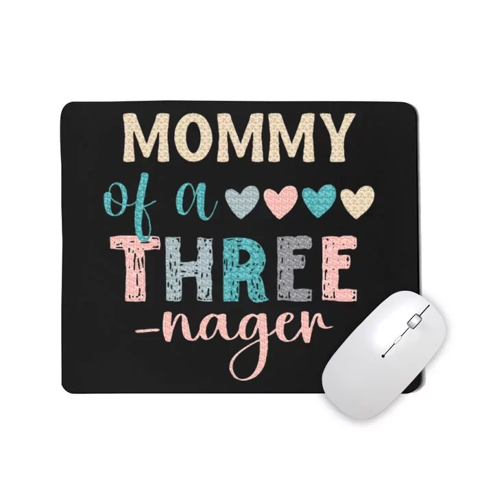 Mommy Of A Threenager 3rd Birthday Matching Family Boho Mousepad