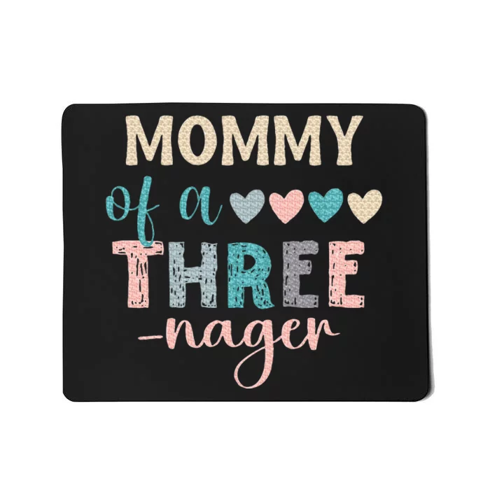 Mommy Of A Threenager 3rd Birthday Matching Family Boho Mousepad