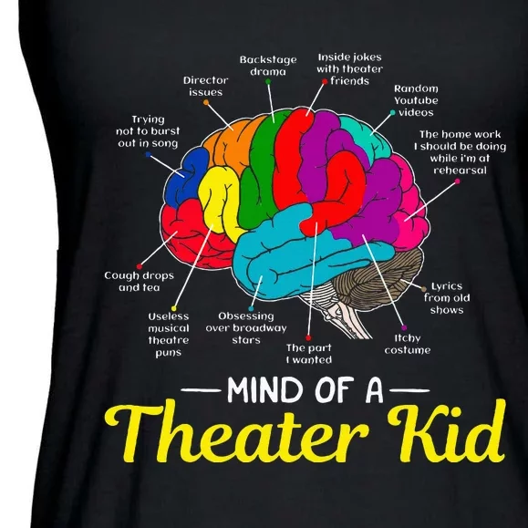 Mind Of A Theater Brain Musical Theatre Ladies Essential Flowy Tank