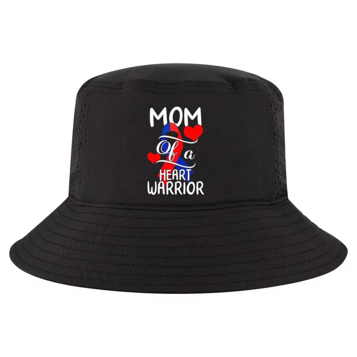 Mom Of A Heart Warrior CHD Disease Awareness Red Ribbon Gift Cool Comfort Performance Bucket Hat